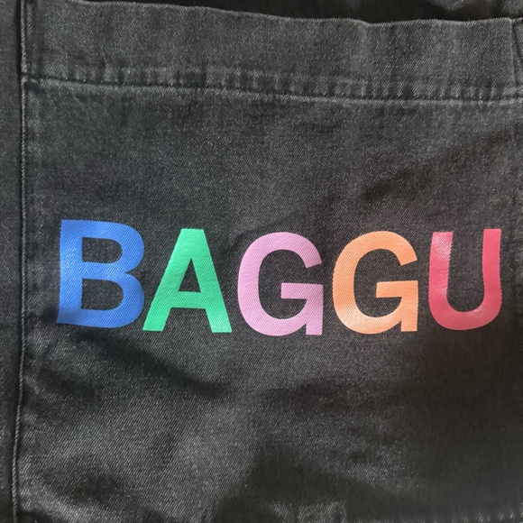 BAGGU Black Tote with Rainbow Logo - Picture 2 of 6